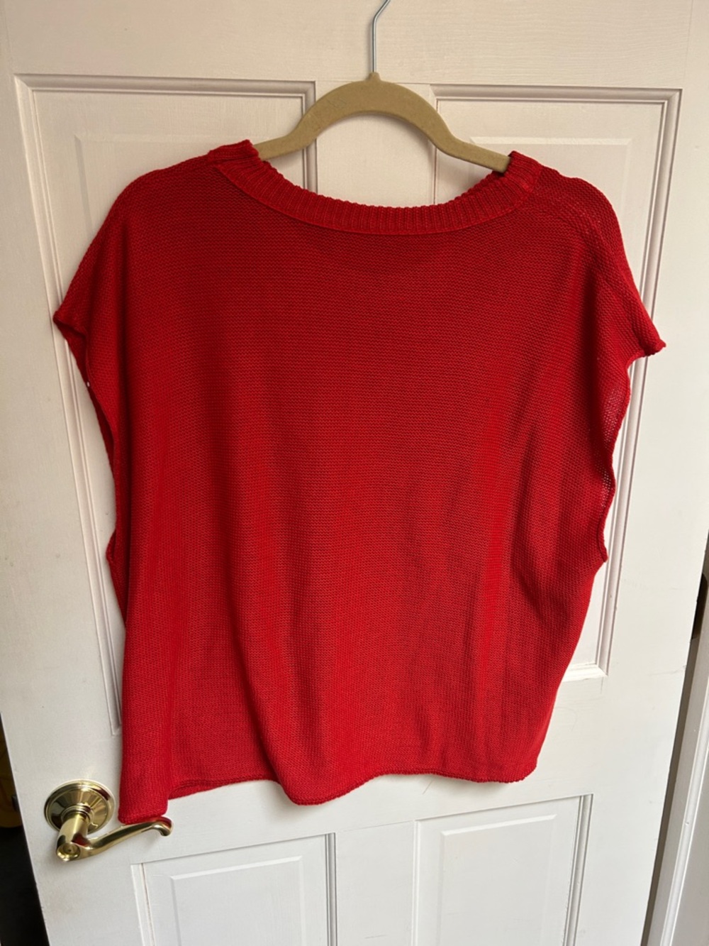 SHEIN Red Knit Cap Sleeve Sweater Top - Picture 5 of 5